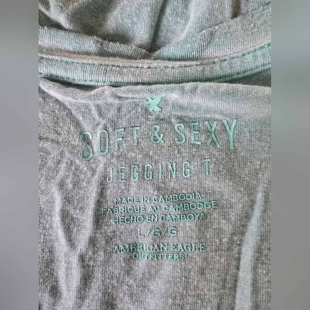 American Eagle Women's Blue Long Sleeve Top - Picture 2 of 5